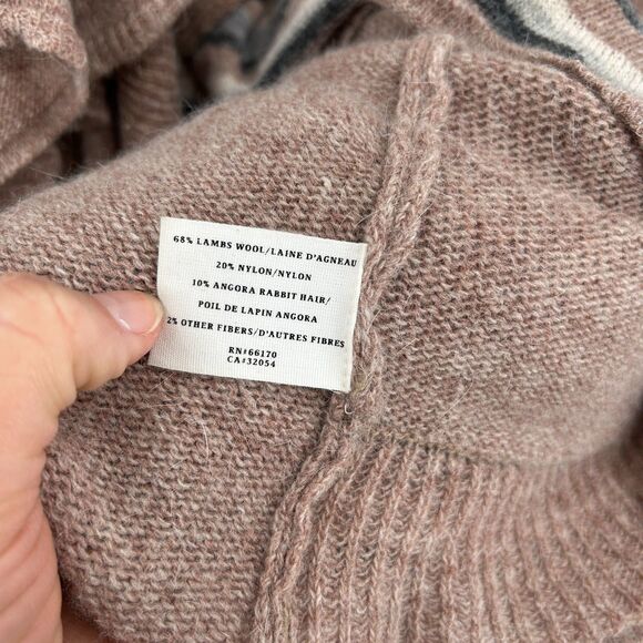 ANTHROPOLOGIE Sparrow Brown Lambs Wool Angora Knit Ruffle Cardigan Sweater Small - Picture 7 of 7